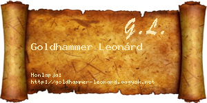 Goldhammer Leonárd névjegykártya