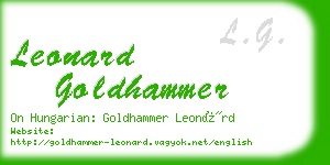 leonard goldhammer business card